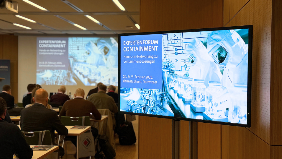 Bildschirmnahaufnahme mit dem Expertenforum Containment 2026 Banner